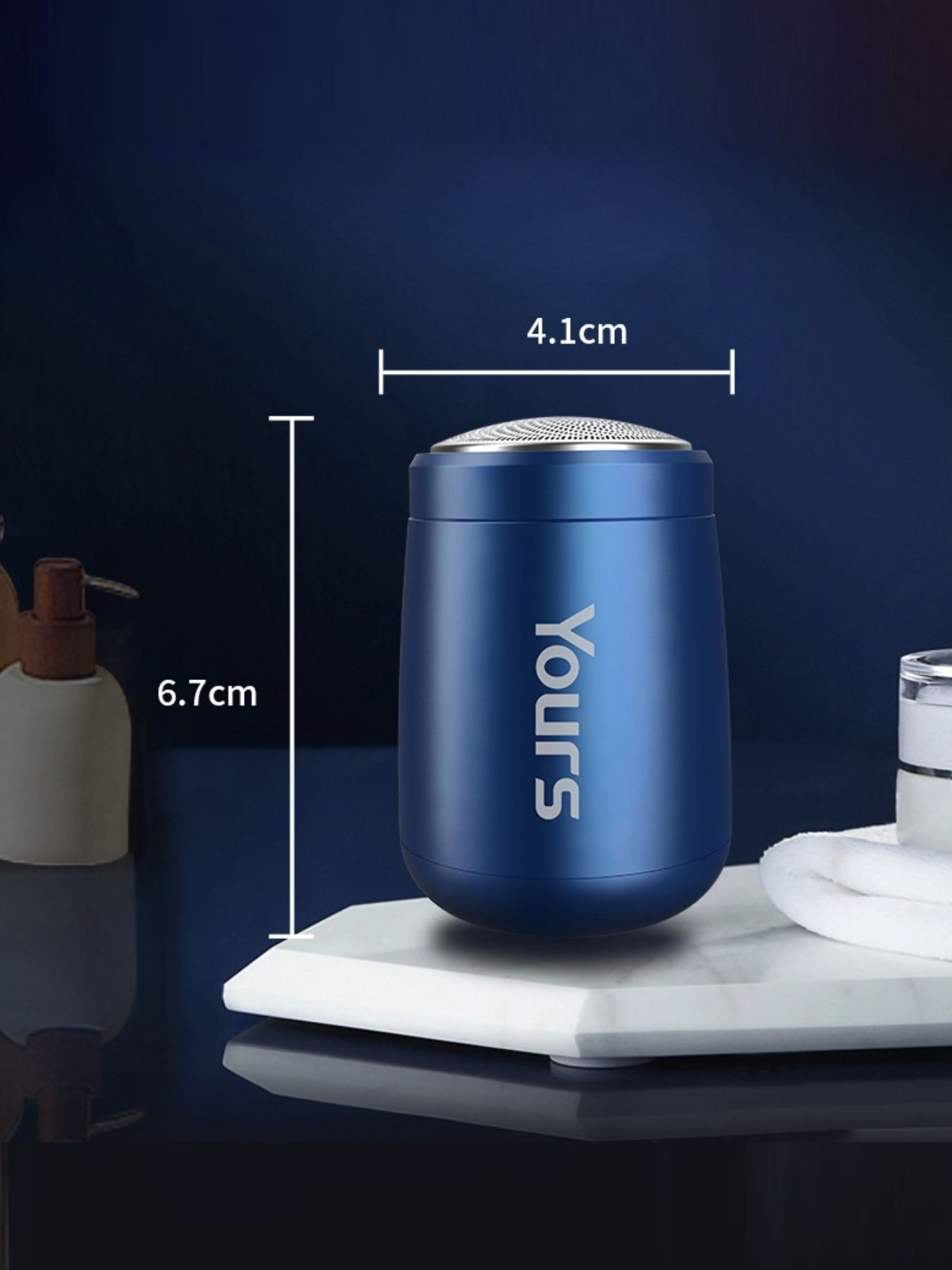 Dark gray portable mini electric shaver by Trendsi, compact design ideal for travel and on-the-go grooming.