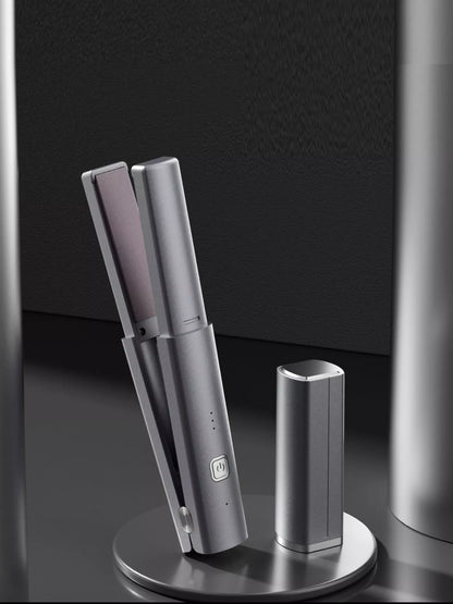 Trendsi portable rechargeable dark gray hair straightener with a compact design for easy styling on the go.
