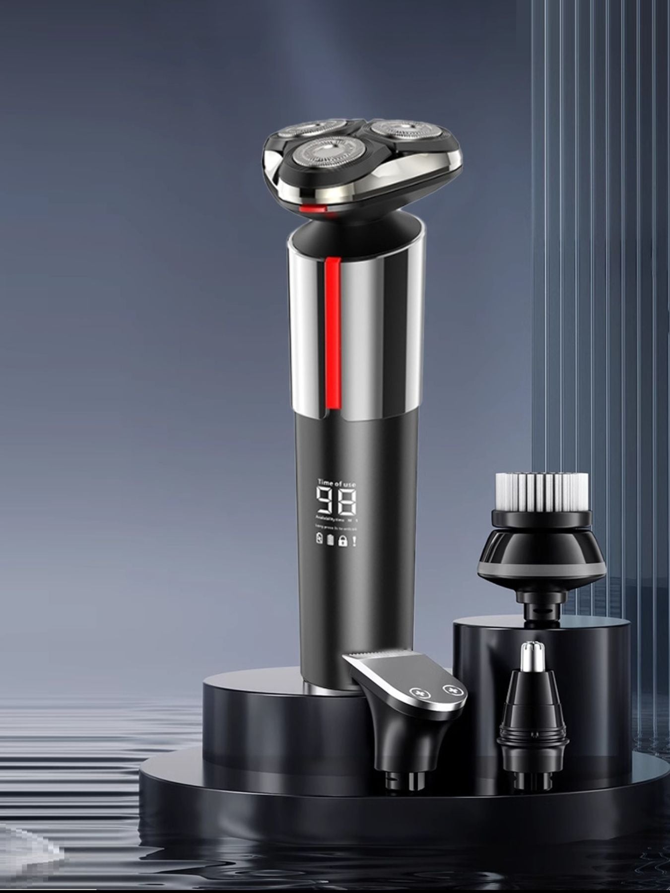 Dark gray Trendsi rechargeable electric shaver with ergonomic design, suitable for close and comfortable grooming.