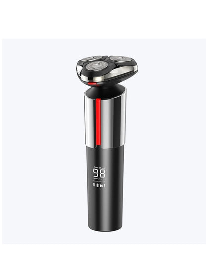 Dark gray rechargeable electric shaver from Trendsi, with a sleek design and multiple grooming attachments.