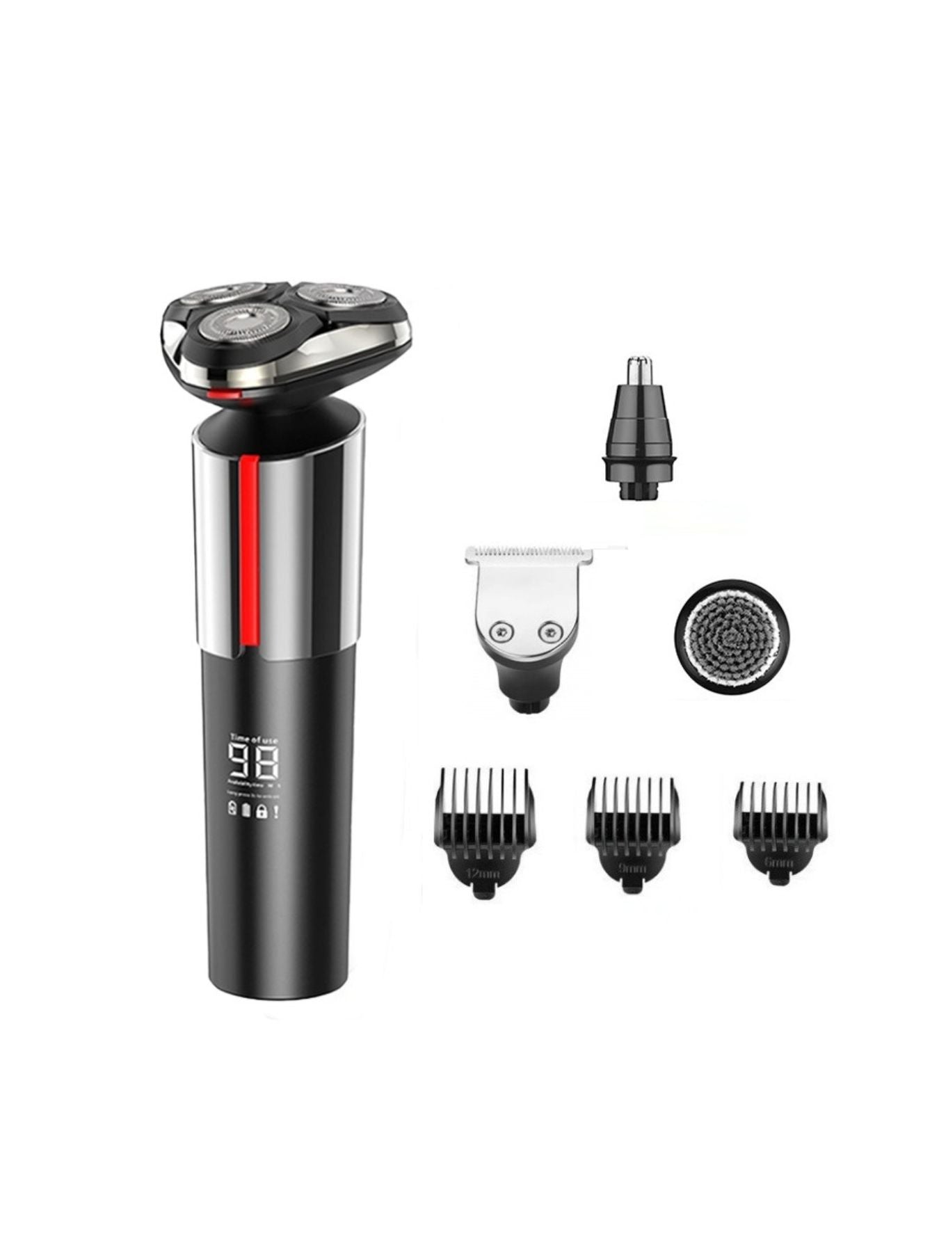 Dark gray rechargeable electric shaver from Trendsi with a sleek, compact design for easy grooming.