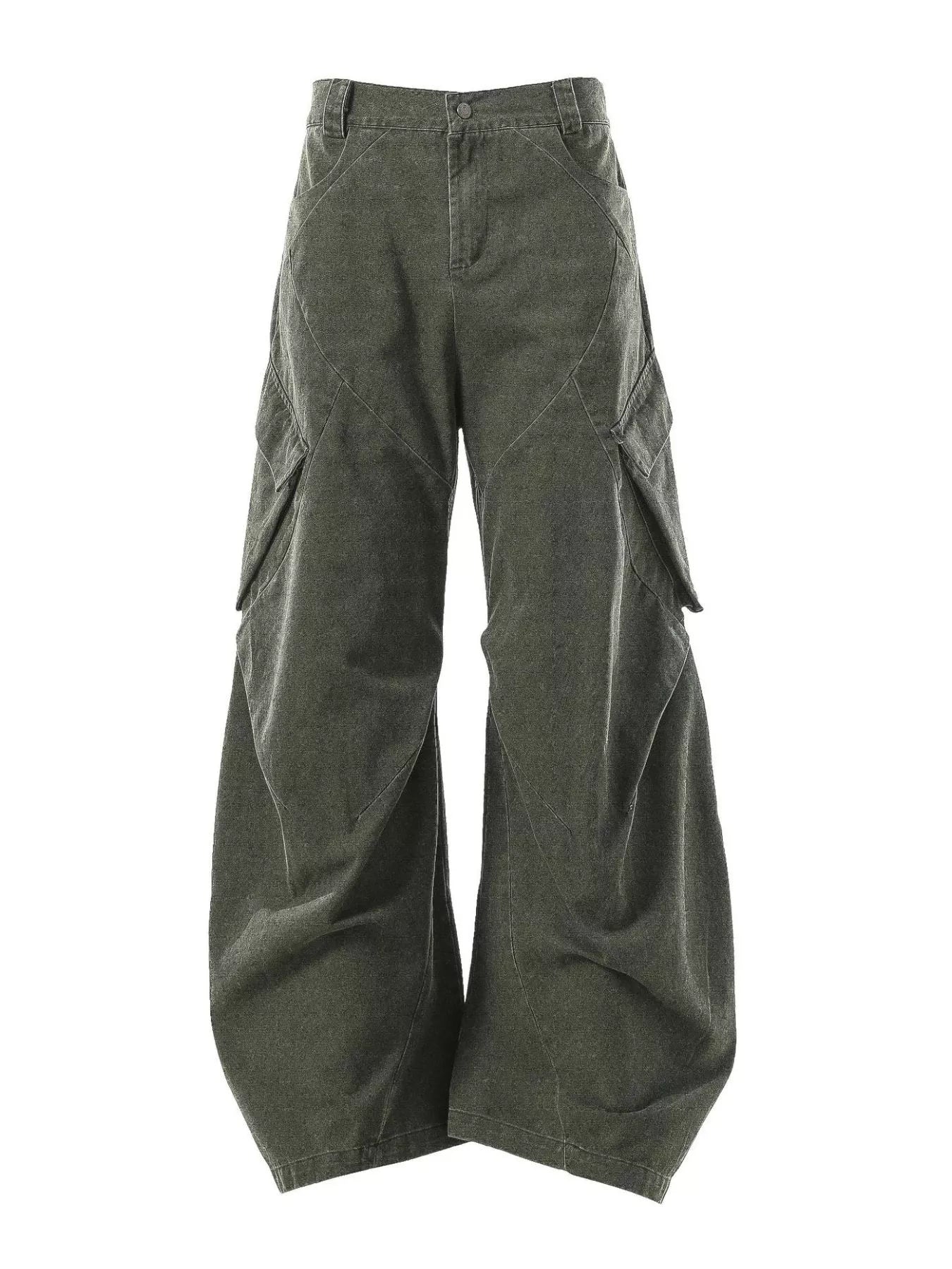 Dark gray men's cargo pants with multiple pockets by Trendsi, showcasing a relaxed fit and functional design.