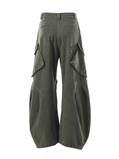 Dark gray men's cargo pants with multiple pockets, stylish and functional Trendsi men's clothing for casual wear.