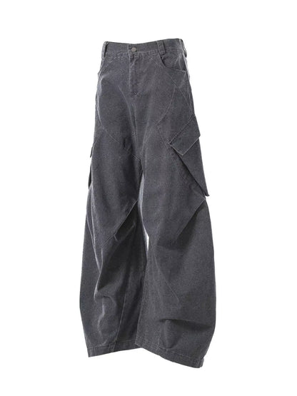 Men's dark gray cargo pants with multiple pockets, stylish and functional, by Trendsi, shown on a model.
