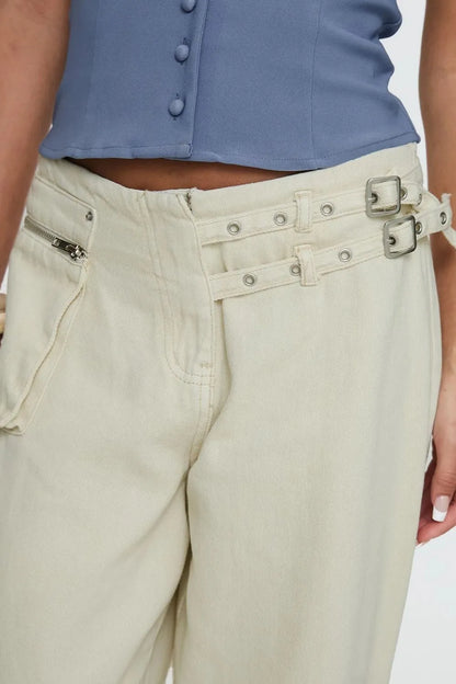 Dark gray wide leg jeans with pockets from Trendsi, featuring a relaxed fit and classic denim style.