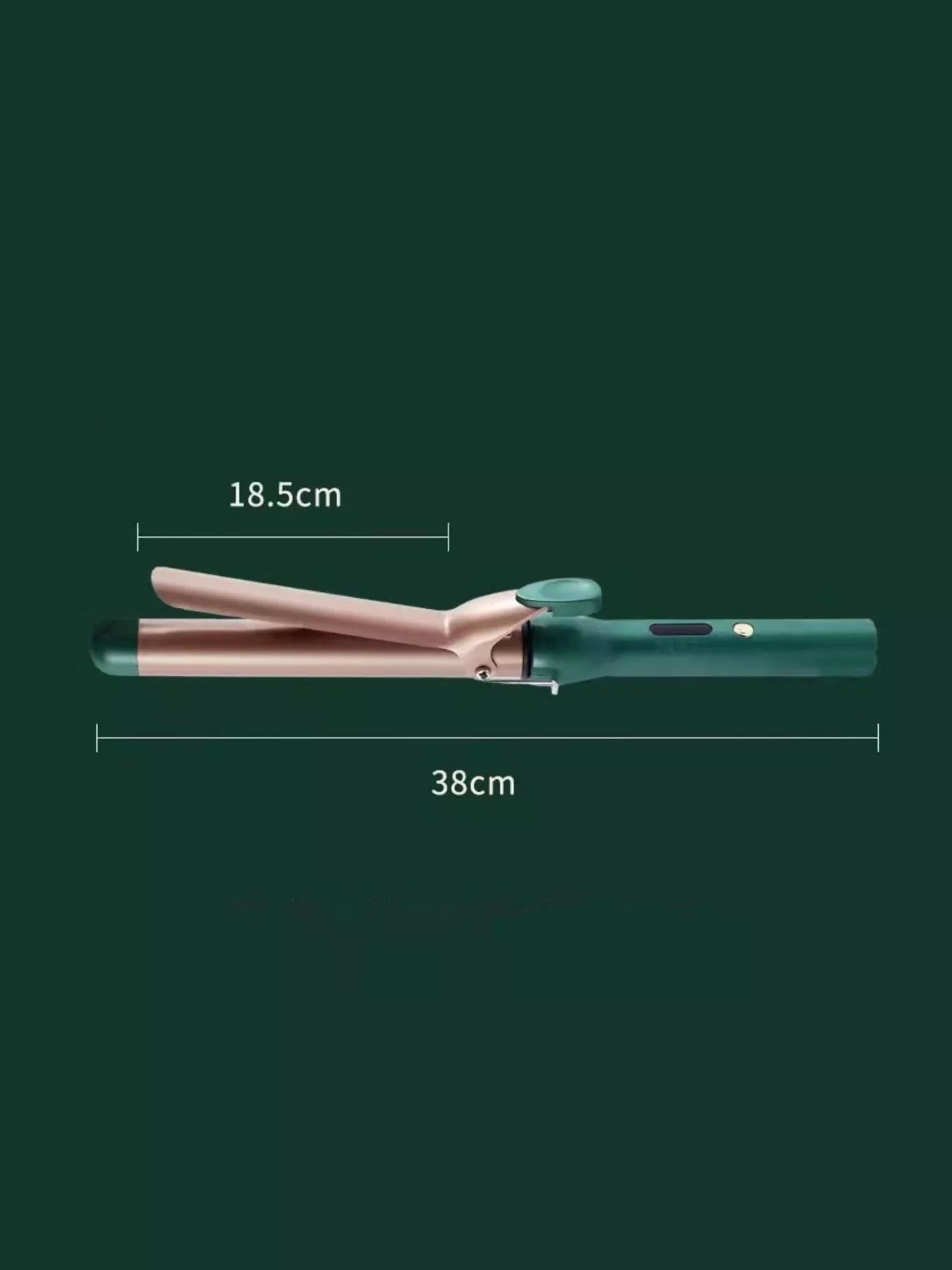 Dark green adjustable temperature curling iron wand by Trendsi with European plug for versatile hair styling.