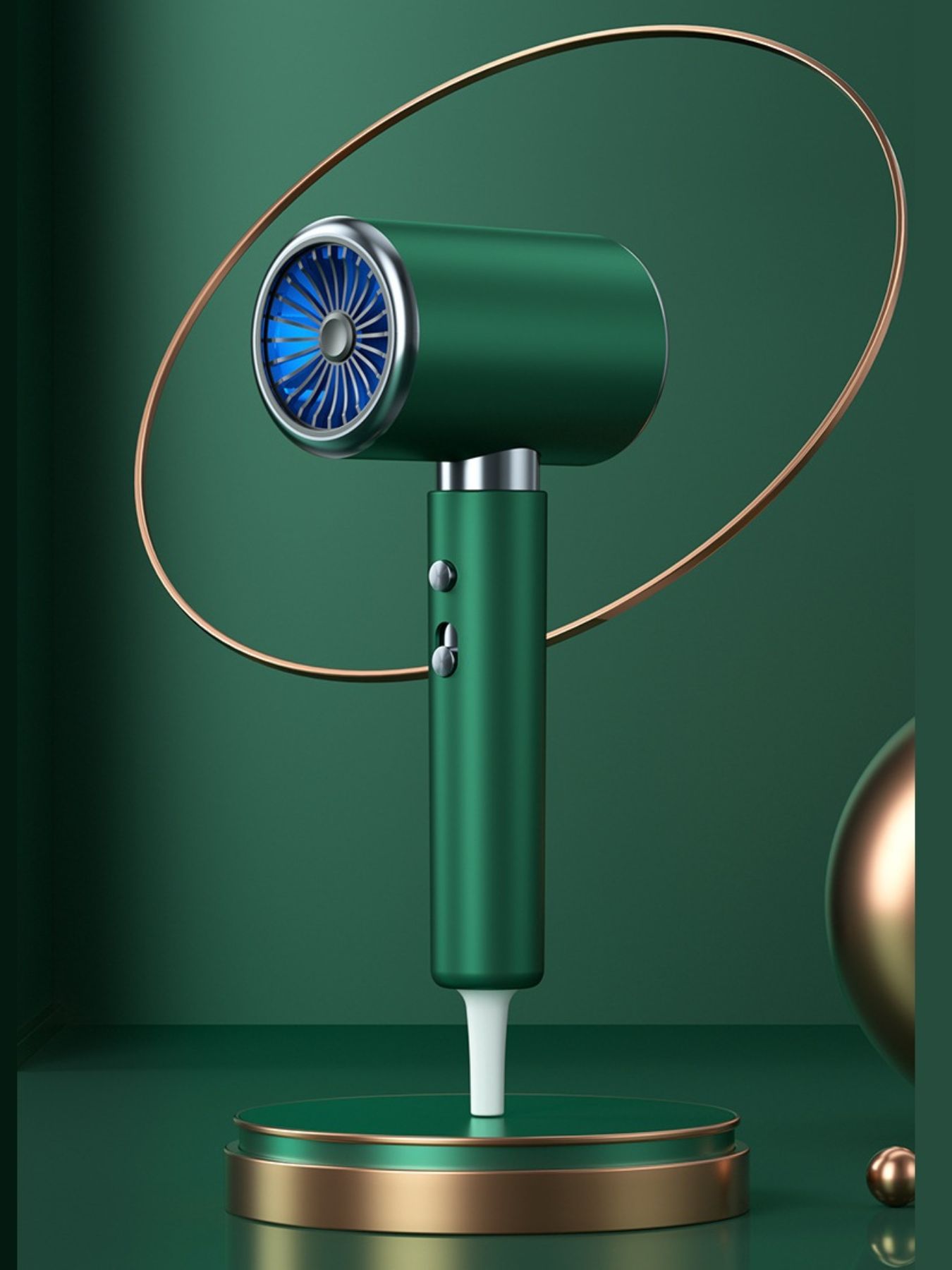 Dark green Trendsi high-speed hair dryer with constant temperature and European plug for fast, efficient drying.