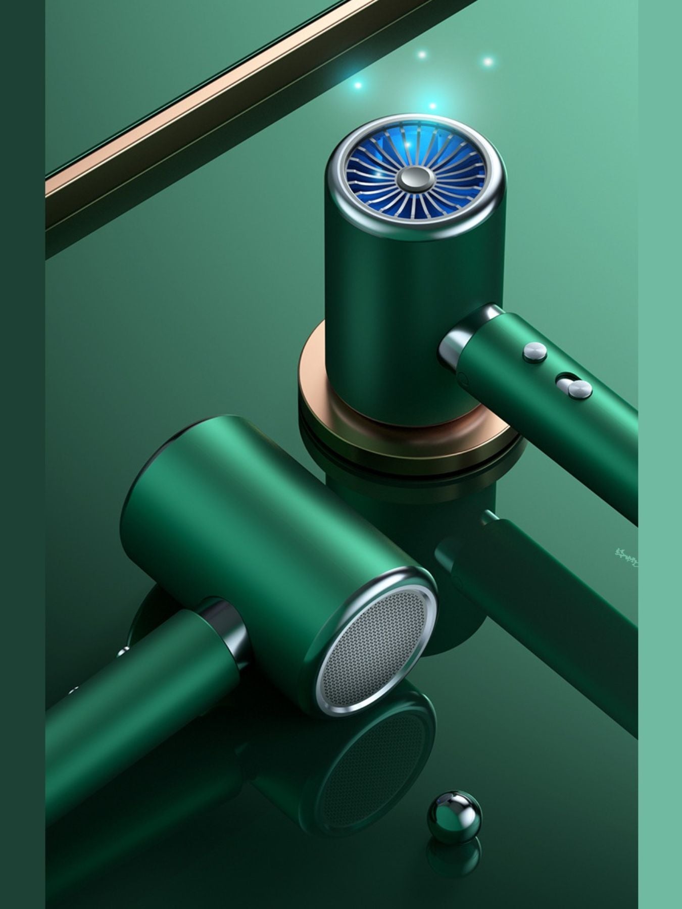 Dark green Trendsi constant temperature high-speed hair dryer with European plug, lightweight and professional styling tool.