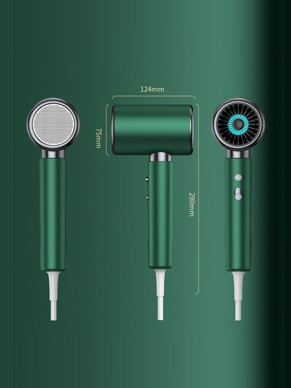 Dark green Trendsi high-speed hair dryer with European plug, featuring constant temperature and sleek ergonomic design.
