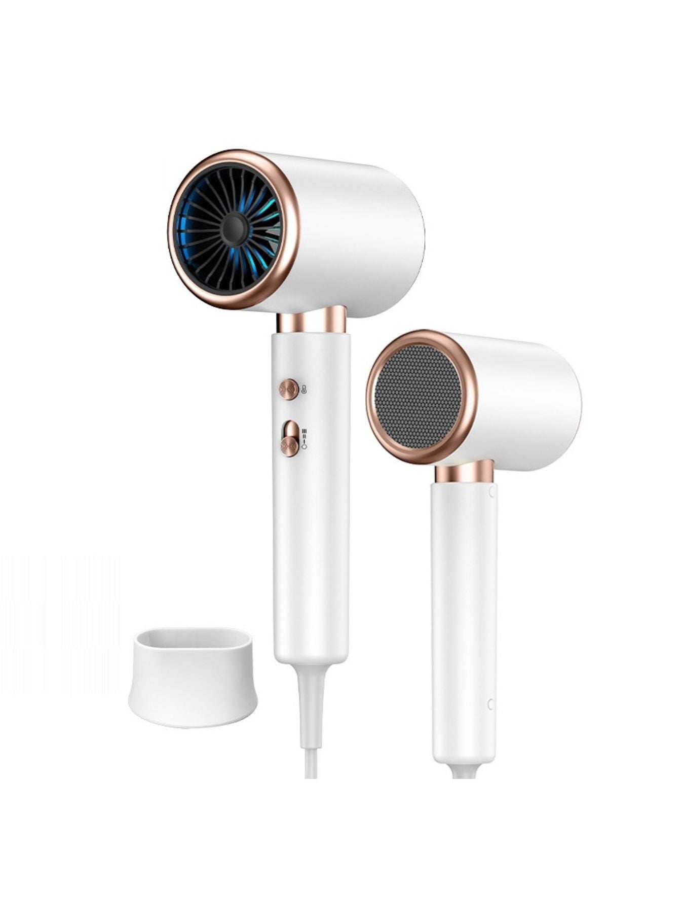 Dark green Trendsi negative ion hair dryer with European plug, showcasing its compact design and professional styling features.