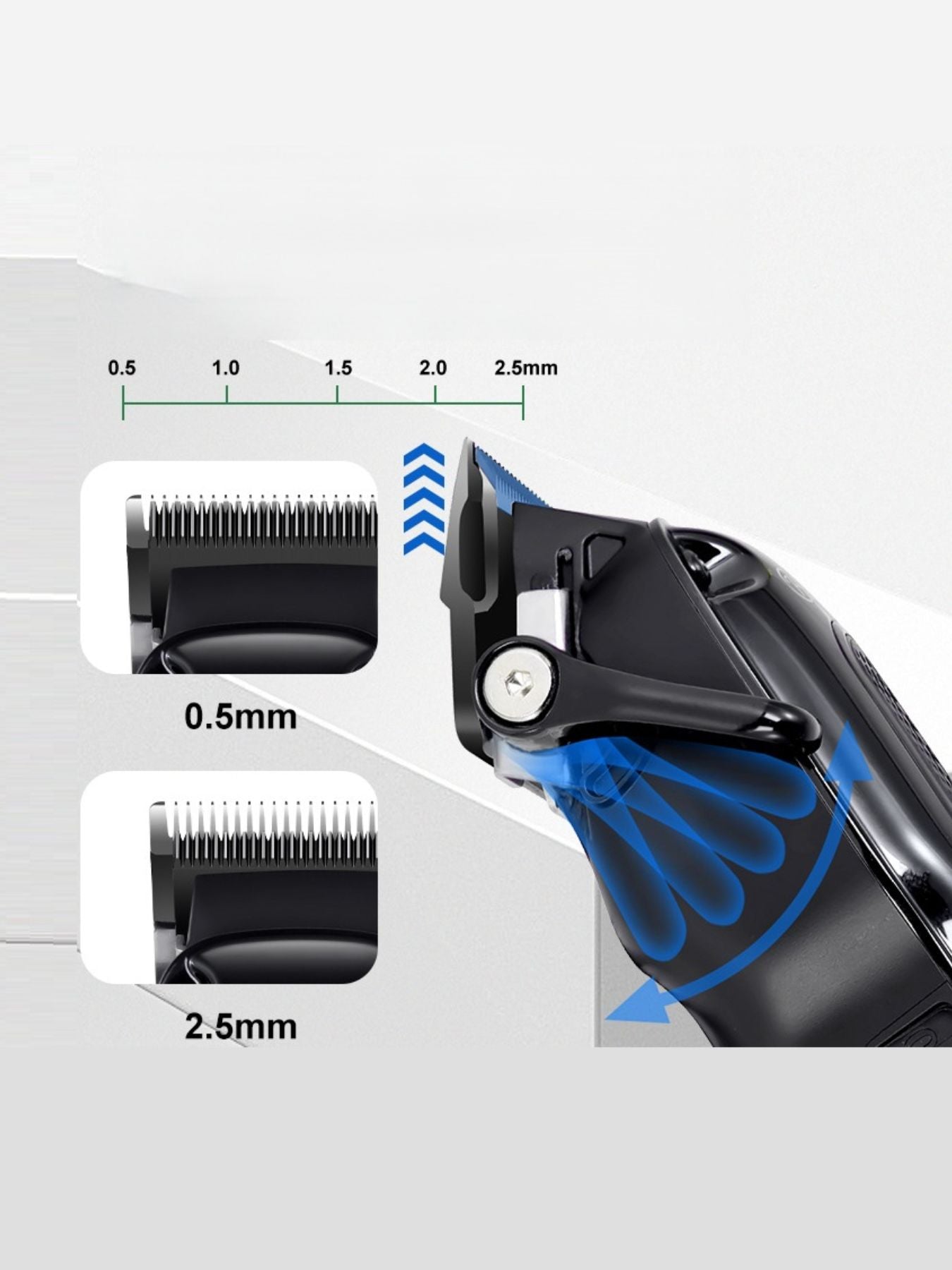 Dark green portable cordless hair clipper from Trendsi, compact and lightweight for easy grooming.