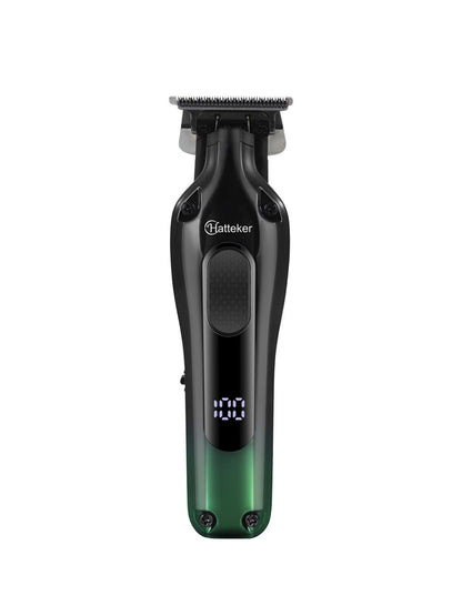 Dark green portable cordless hair clipper by Trendsi with ergonomic design and adjustable blades for easy styling.