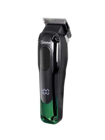 Dark green portable cordless hair clipper by Trendsi with ergonomic design and adjustable blades for easy hair trimming.