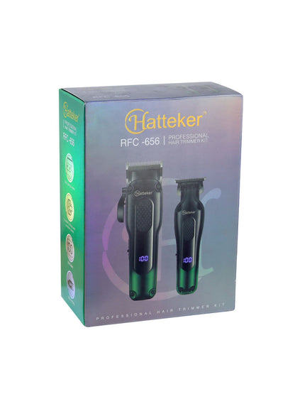 Dark green portable cordless hair clipper by Trendsi, compact design with adjustable blades for easy grooming.