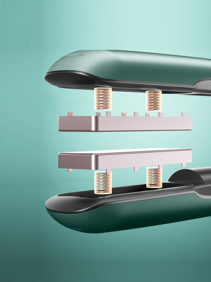 Dark green portable cordless hair straightener by Trendsi, compact and lightweight for on-the-go styling.