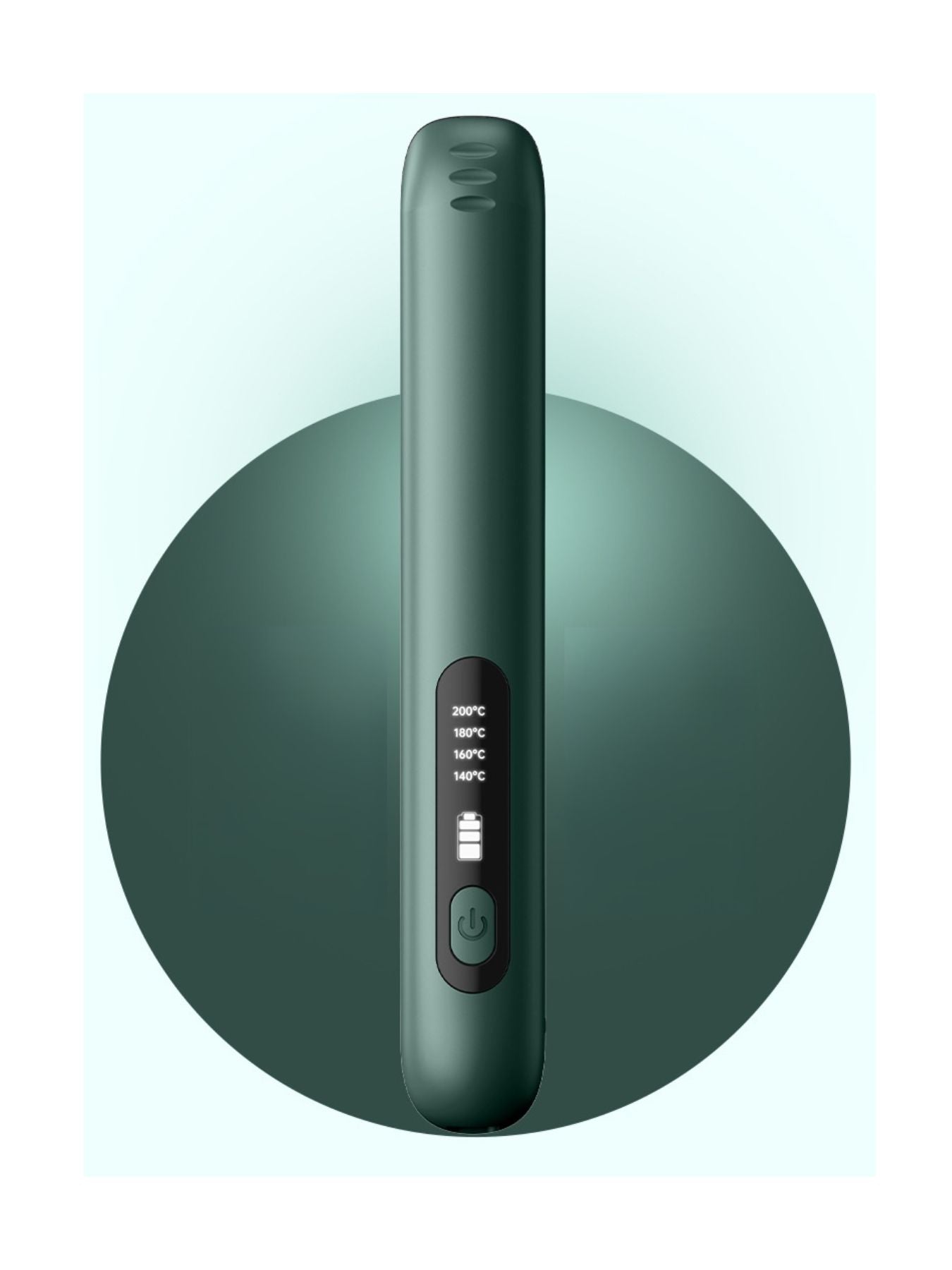 Dark green portable cordless hair straightener from Trendsi, compact and easy to use for straightening hair on the go.