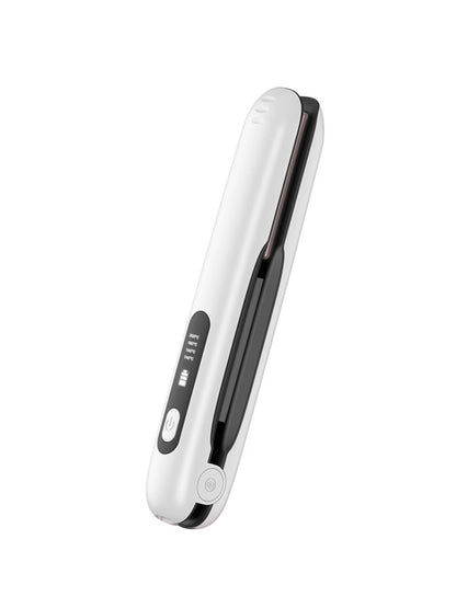 Dark green portable cordless hair straightener by Trendsi, compact and lightweight for convenient styling on the go.