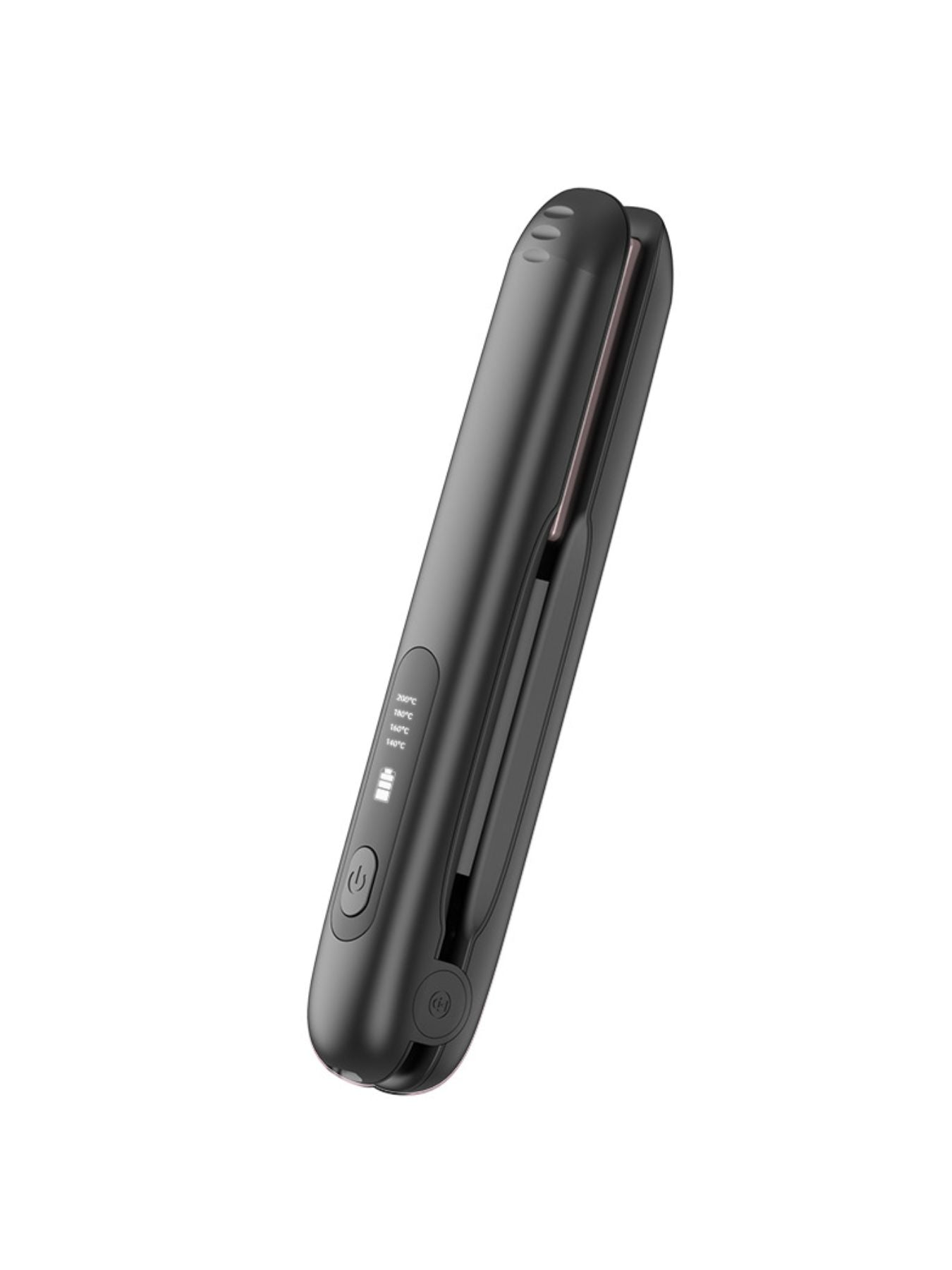 Dark green portable cordless hair straightener by Trendsi, compact and lightweight for easy styling on the go.
