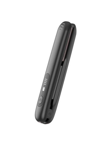 Dark green portable cordless hair straightener by Trendsi, compact and lightweight for easy styling on the go.