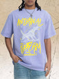 Dark green men's oversized graphic short sleeve T-shirt by Trendsi, featuring bold graphic design on soft cotton fabric.