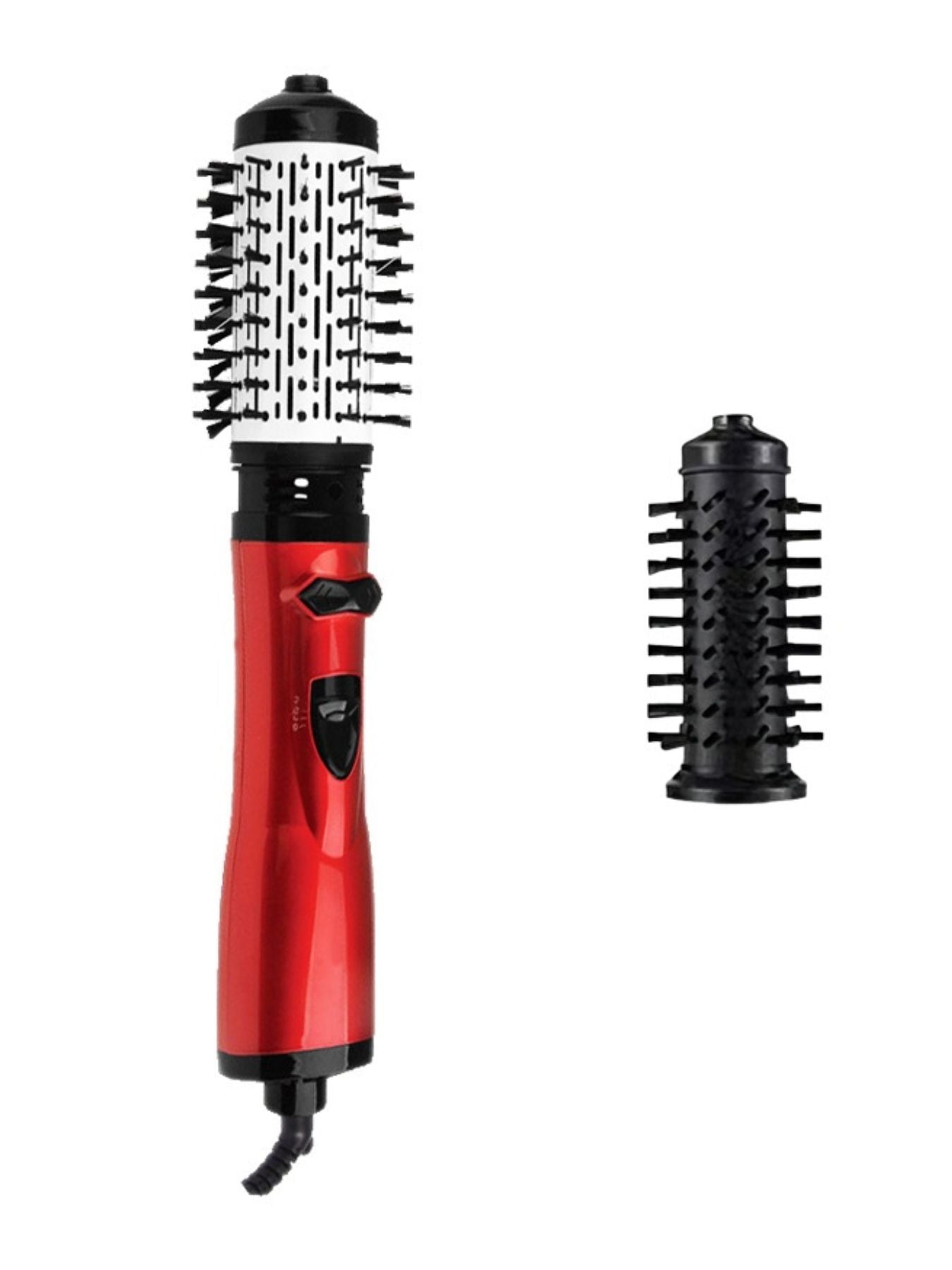 Deep red Trendsi Negative Ion Hot Air Brush with North American plug for smooth, shiny hair styling.