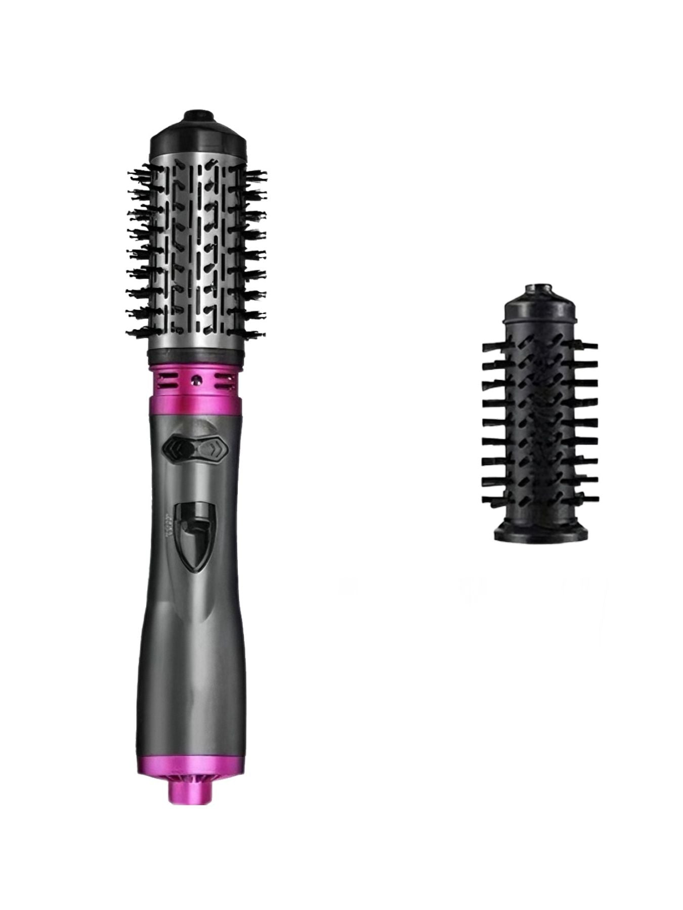 Deep red Trendsi Negative Ion Hot Air Brush with North American plug, showcasing its ergonomic design and ionic technology.