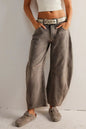 Dusty blue wide-leg jeans with pockets from Trendsi, featuring a relaxed fit and casual style for everyday wear.