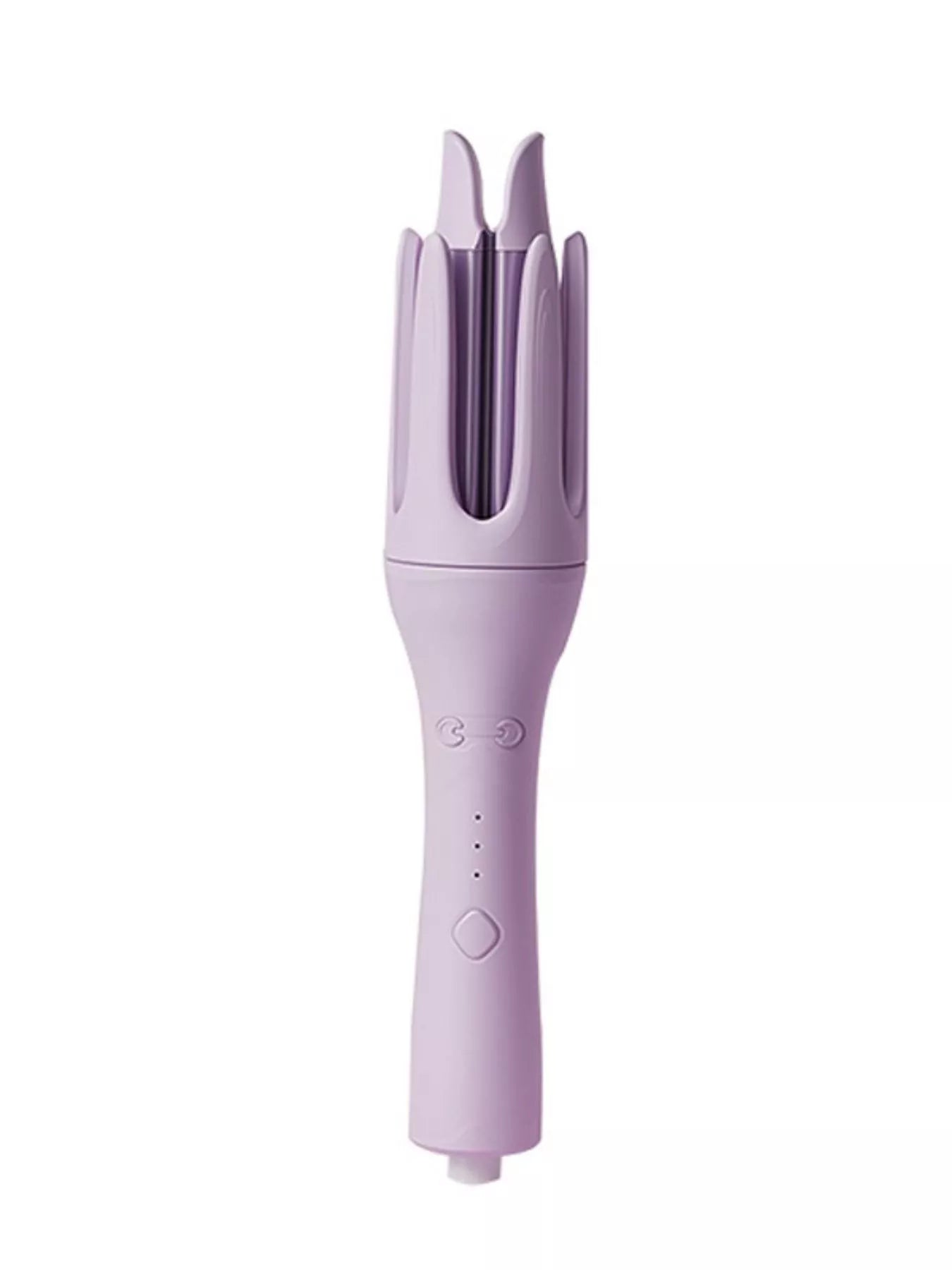 Dusty pink automatic rotating hair curling iron by Trendsi with North American plug, showcasing its sleek design and rotating barrel.