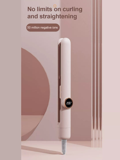 Dusty pink Trendsi fast heating hair straightener with North American plug, sleek design for quick, smooth styling.