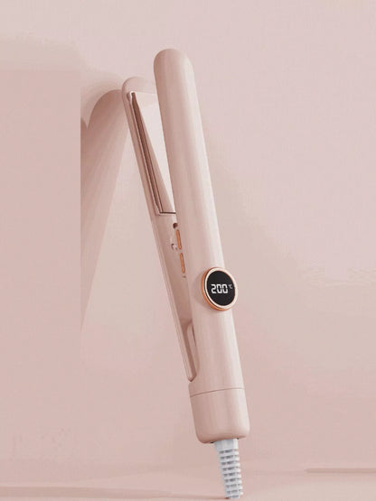 Dusty pink Trendsi fast heating hair straightener with North American plug, sleek design, and ceramic plates for smooth styling.