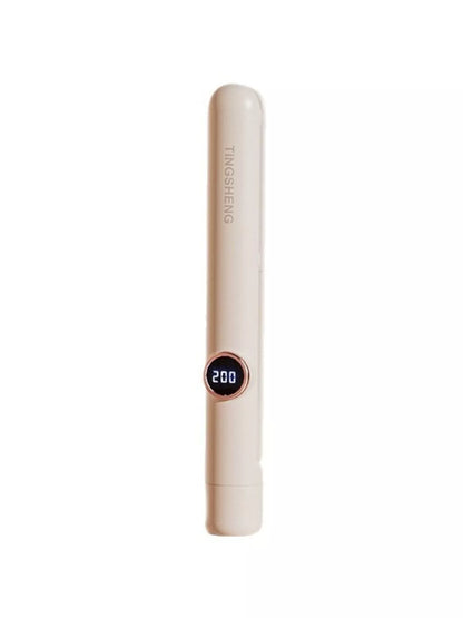 Dusty pink Trendsi fast heating hair straightener with North American plug, sleek design for smooth, straight hair styling.