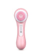 Dusty pink electric rotating facial cleansing brush by Trendsi, showing the textured brush head and sleek handle.