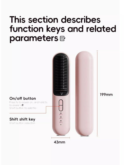 Dusty pink Trendsi fast heating hair straightening comb with sleek design for quick, easy styling.