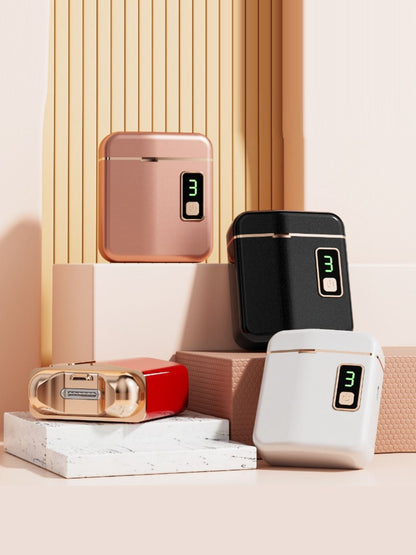 Dusty pink portable electric nail buffer by Trendsi with a compact design for smooth, shiny nails.