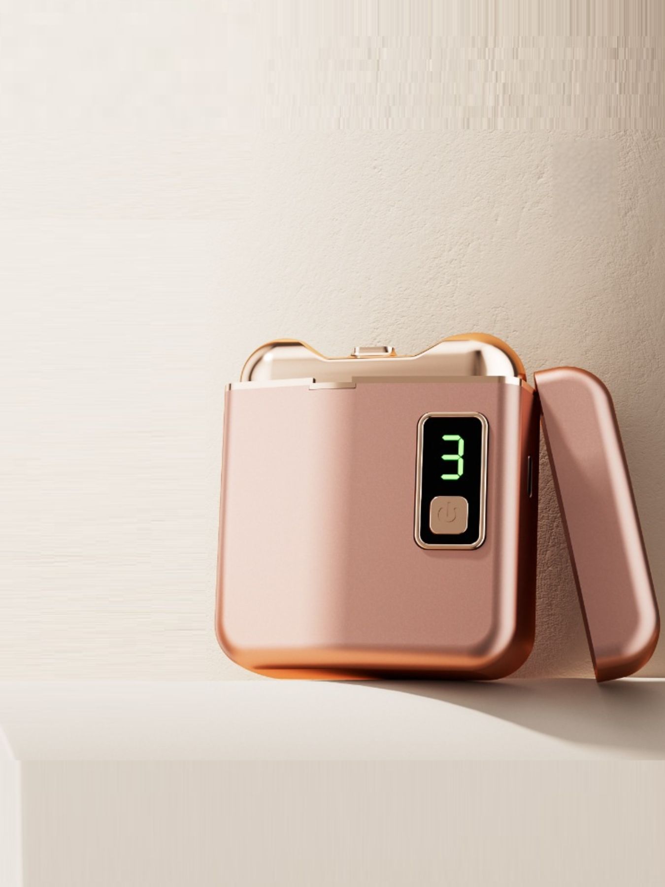 Dusty pink portable electric nail buffer from Trendsi, compact and lightweight for smooth, shiny nails.