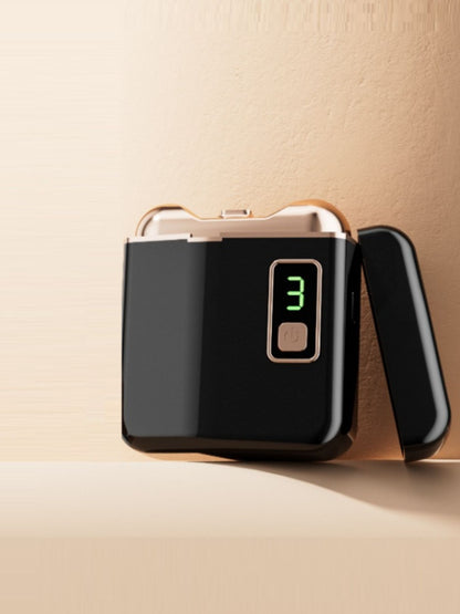 Dusty pink portable electric nail buffer from Trendsi, compact design with multiple buffing surfaces for manicures and nail care.