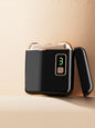 Dusty pink portable electric nail buffer from Trendsi, compact design with multiple buffing surfaces for manicures and nail care.