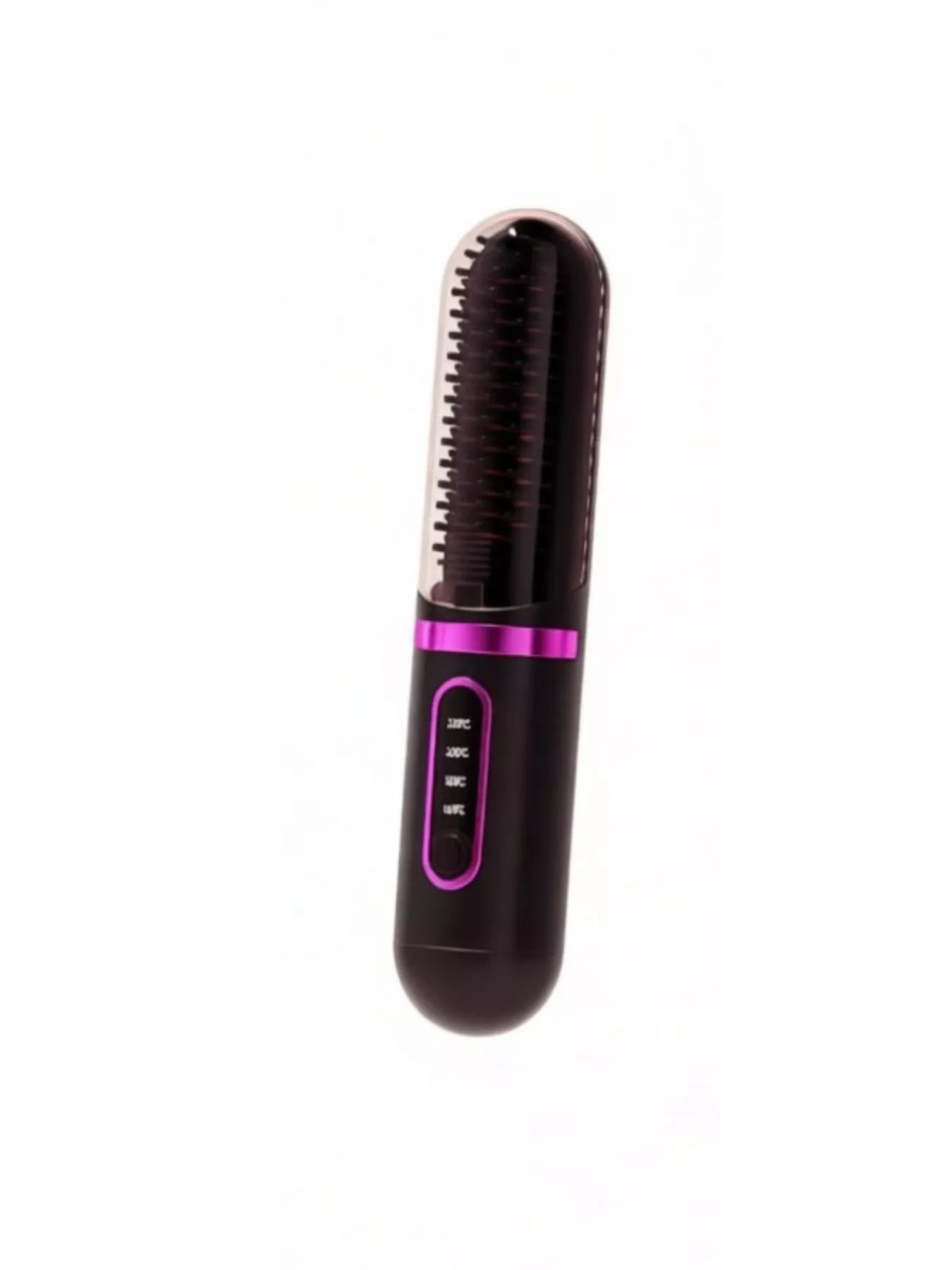 Dusty pink portable heated hair straightening comb by Trendsi, compact styling tool with built-in heating for easy straightening.
