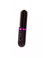 Dusty pink portable heated hair straightening comb by Trendsi, compact styling tool with built-in heating for easy straightening.