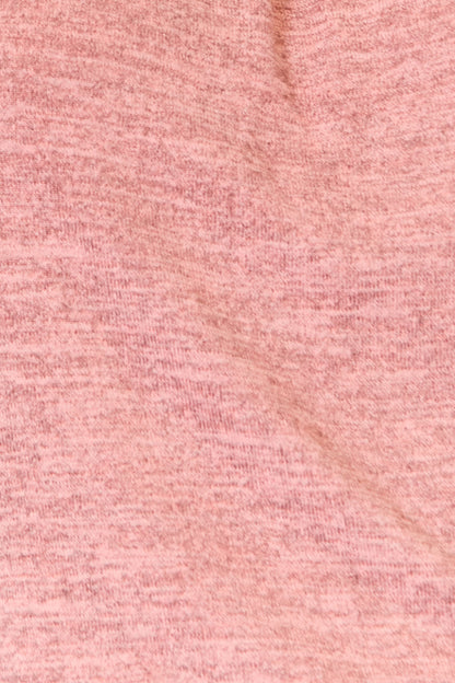 Dusty pink long sleeve T-shirt with a square neckline and ruffle shoulder detail from Trendsi, stylish and comfortable for casual wear.