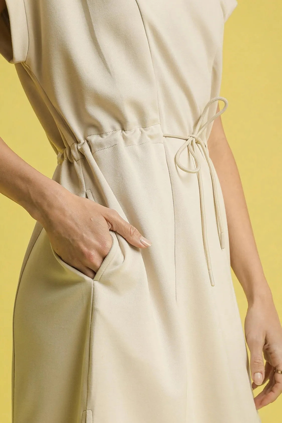 Ecru Umgee side slit short sleeve midi tee dress with relaxed fit and casual style, perfect for everyday wear.