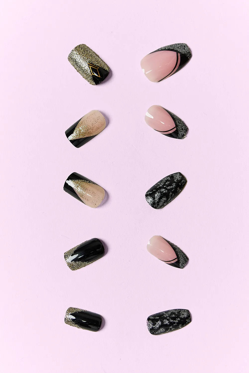 Trendsi SO Pink Beauty press-on nails in two packs, elegant one-size manicure with bright pink, glossy finish and stylish design.