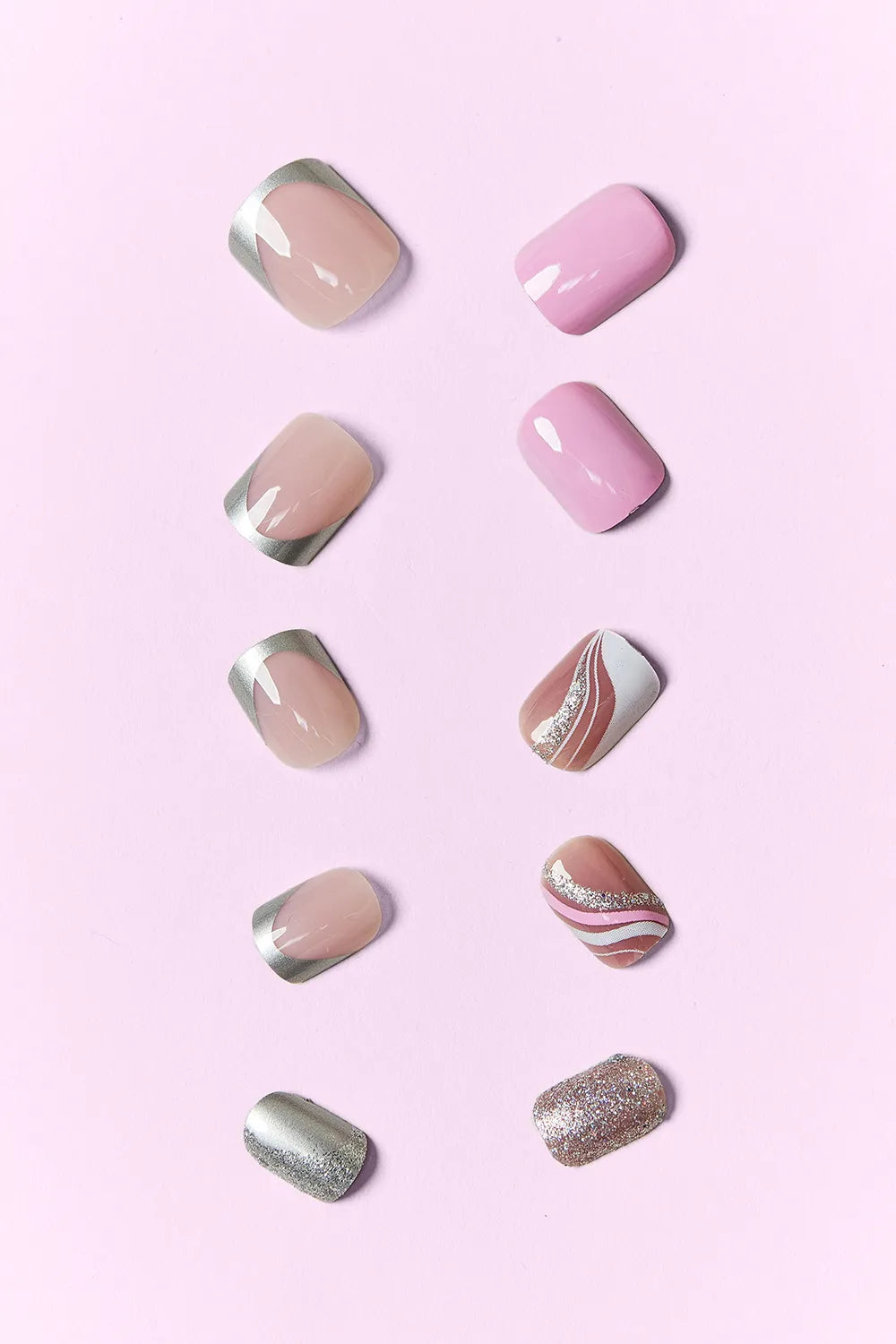 Trendsi SO PINK BEAUTY press-on nails in two packs, elegant pink design, one-size fit, perfect for quick stylish manicures.