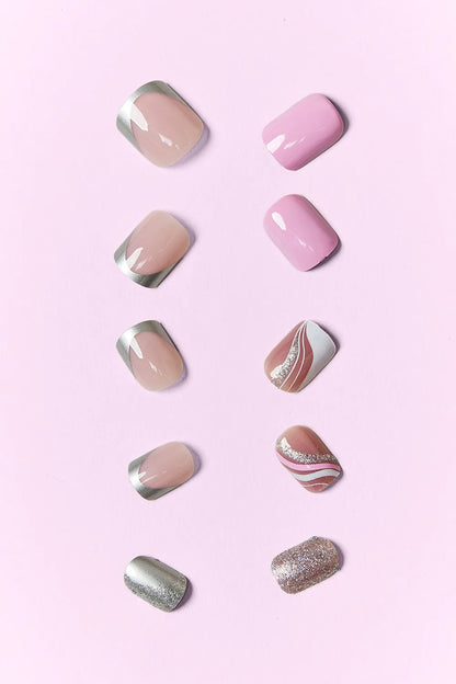 Trendsi SO PINK BEAUTY press-on nails in two packs, elegant pink design, one-size fit, perfect for quick stylish manicures.