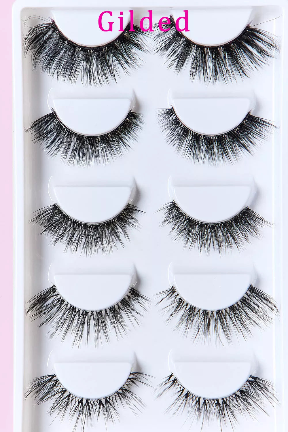 Trendsi SO PINK BEAUTY faux mink eyelashes variety pack with 5 pairs, featuring natural-looking, lightweight eyelash extensions.