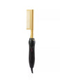 Trendsi 2-in-1 curling and straightening hair brush with gold finish, European plug, designed for versatile hair styling.