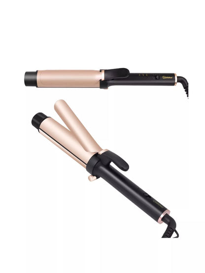 Golden Trendsi adjustable temperature curling iron with European plug and ergonomic handle for versatile hair styling.