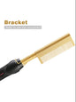 Gold heated hair straightening comb by Trendsi with European plug, designed for smooth, straight hair styling.