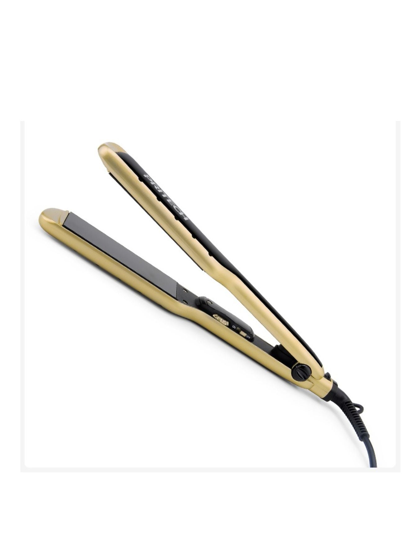 Gold Trendsi fast heating hair straightener with ceramic plates and ergonomic handle for smooth, sleek styling.