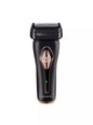 Gold portable electric shaver by Trendsi, compact design with a sleek finish for on-the-go grooming.